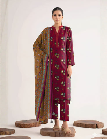 Nishat Unstitched Printed Khaddar 3-Pc
