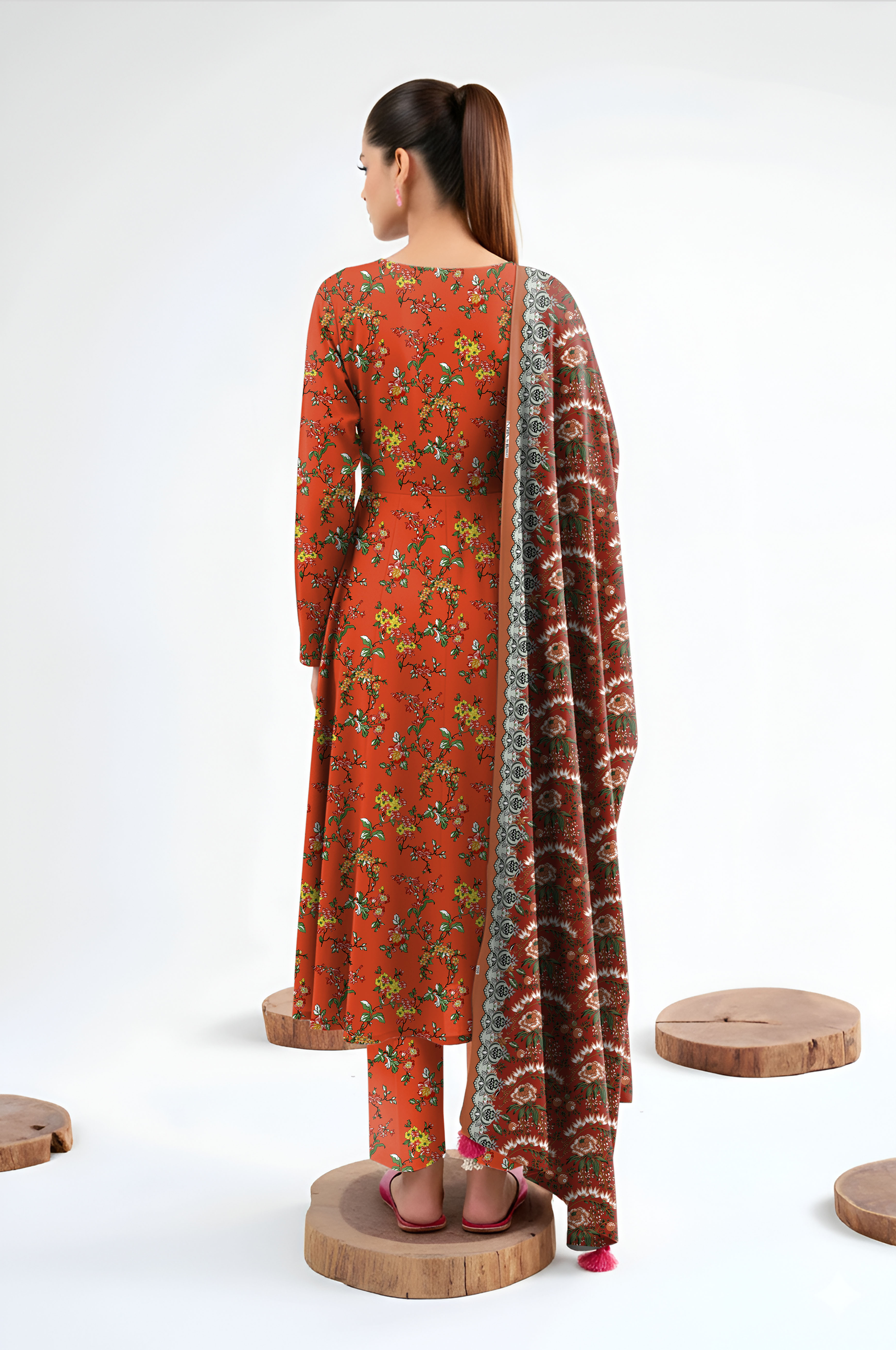 Nishat Unstitched Printed Khaddar 3-Pc