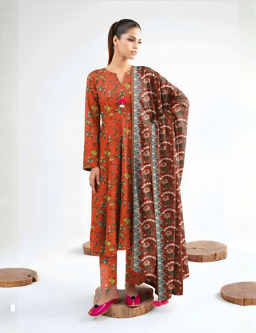 Nishat Unstitched Printed Khaddar 3-Pc
