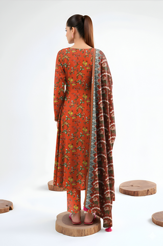 Nishat Unstitched Printed Khaddar 3-Pc