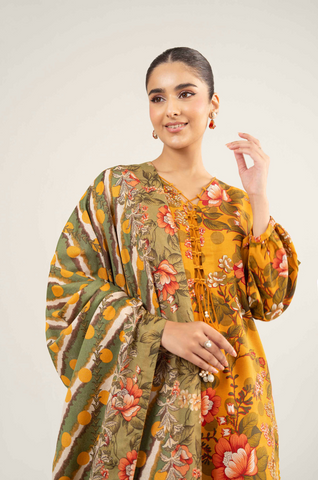 Nishat Unstitched Printed Khaddar 3-Pc
