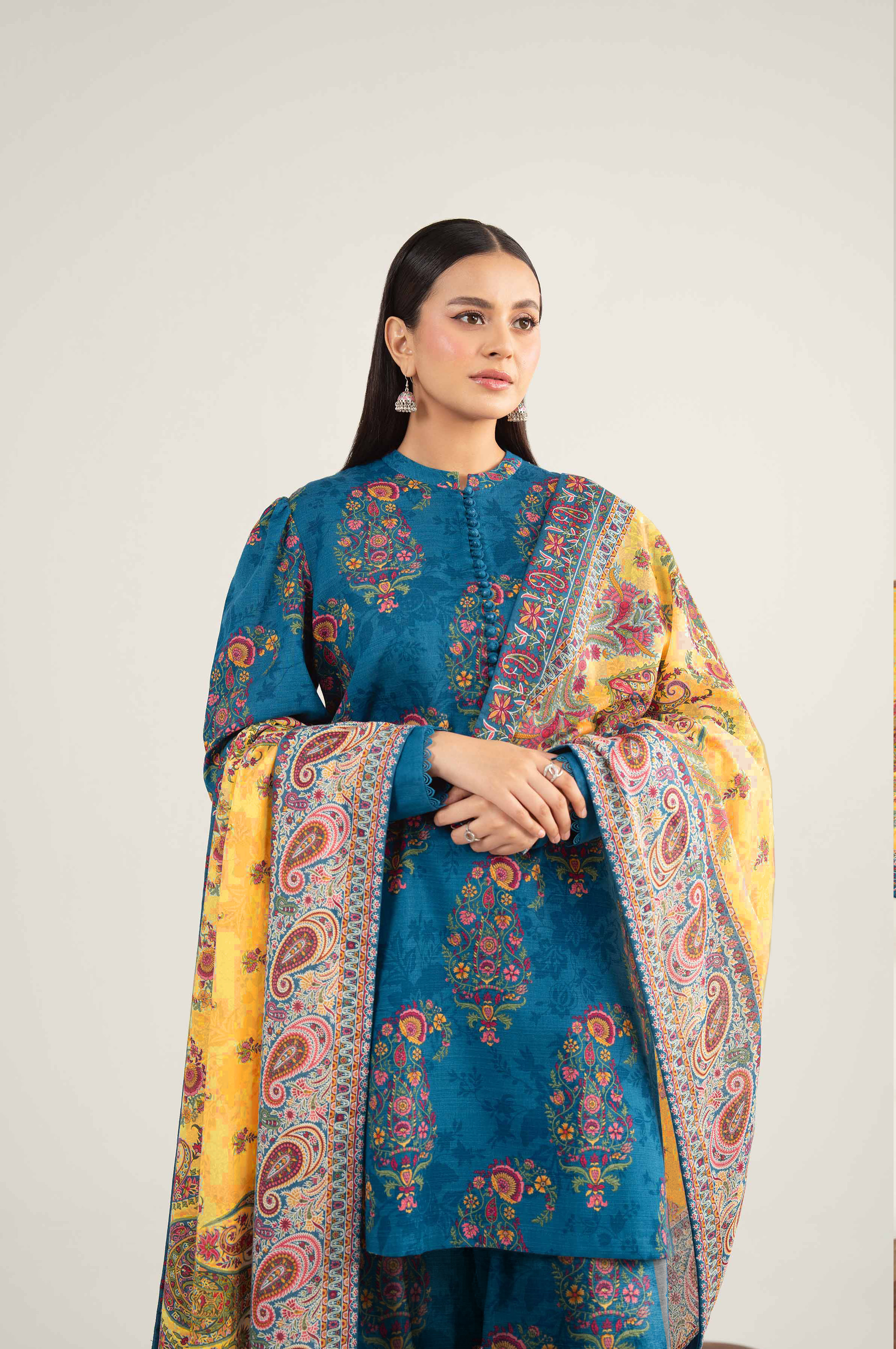 Nishat Unstitched Printed Khaddar 3-Pc