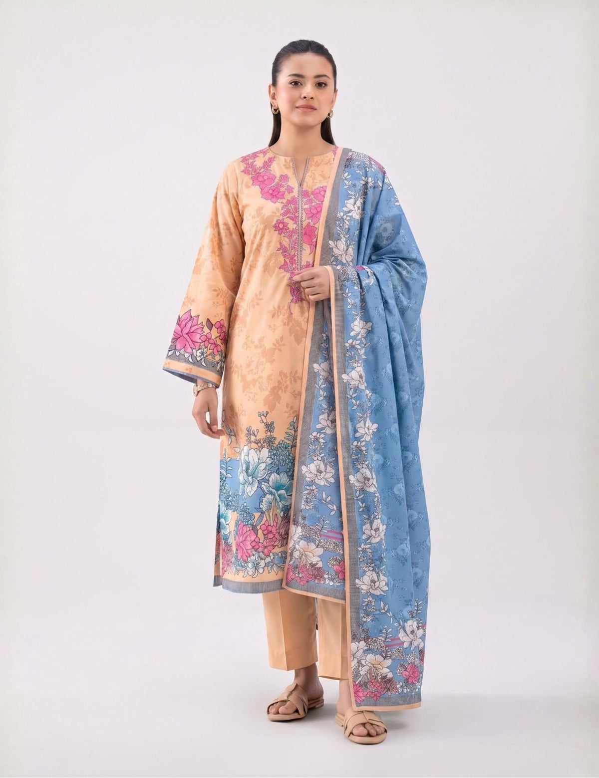 Unstitched Nishat Printed Linen 3 Piece N5