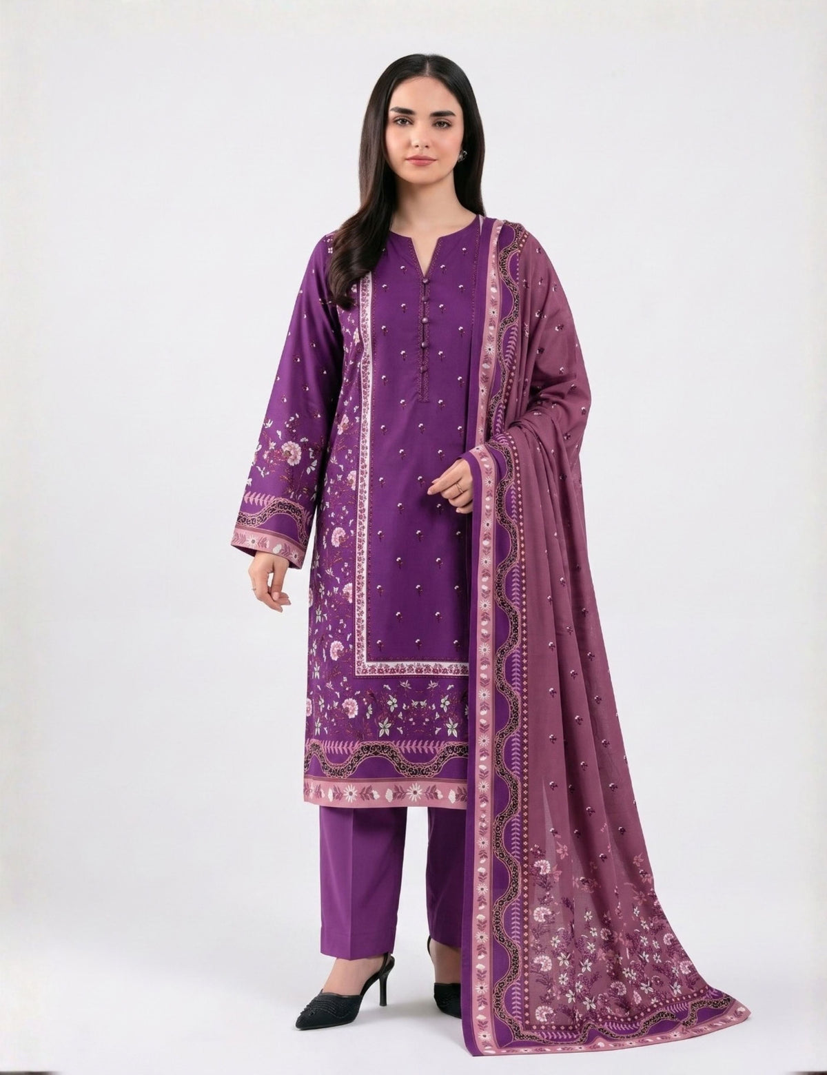 Unstitched Nishat Printed Linen 3 Piece N8
