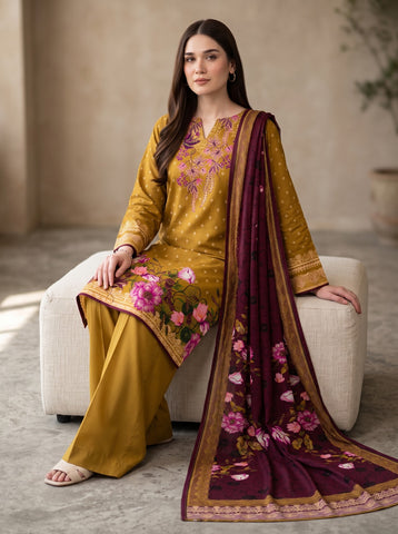 Unstitched Nishat Printed Linen 3 Piece N7