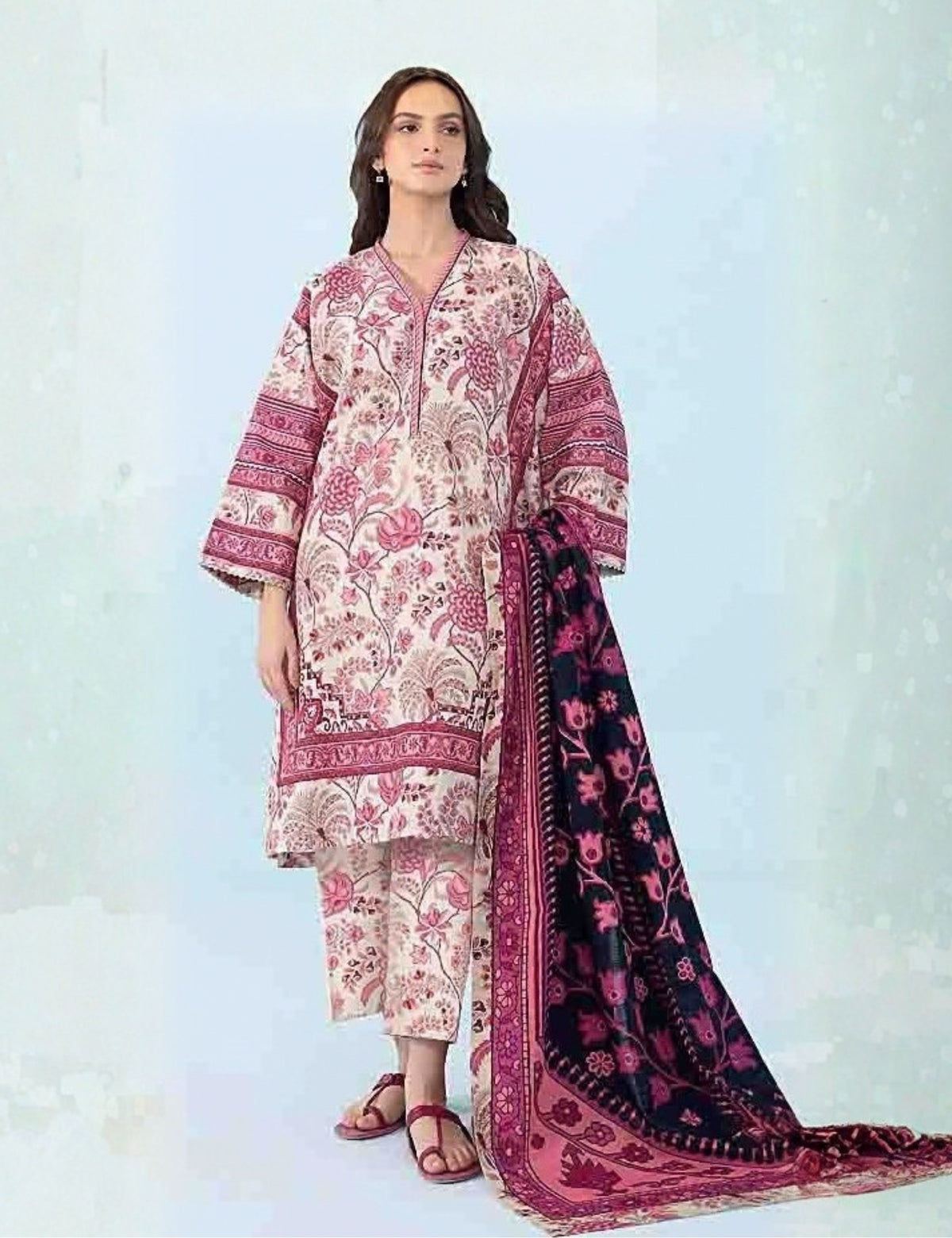Orient Printed Fancy Khaddar 3-Pc OTL#23-318