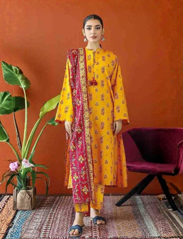 Orient Printed Fancy Khaddar 3-Pc OTL#23-317