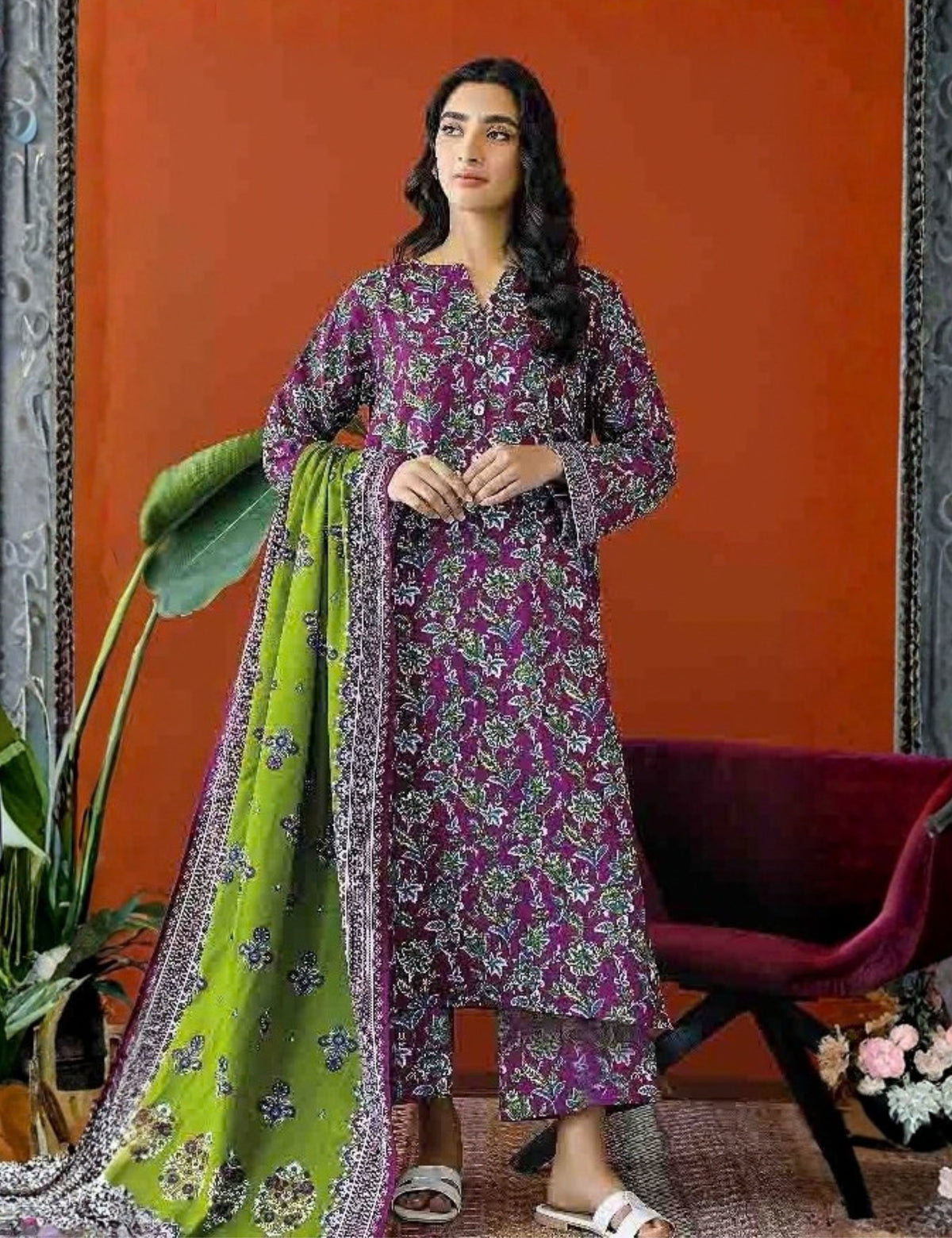 Orient Printed Fancy Khaddar 3-Pc OTL#23-326