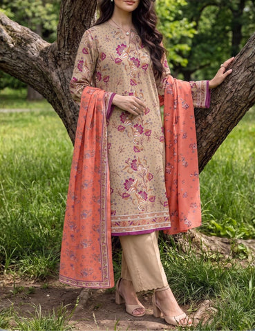 Unstitched Saya Printed Premium Linen 3-Pc P02B