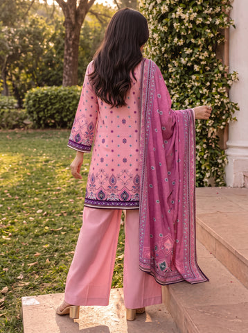 Unstitched Saya Printed Premium Linen 3-Pc P05A