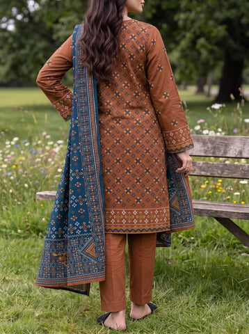 Unstitched Saya Printed Premium Linen 3-Pc P01A