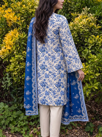 Unstitched Saya Printed Premium Linen 3-Pc E01A