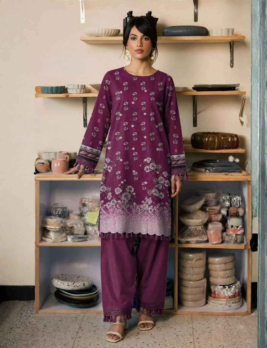 Ripple Collection Printed Emb Lawn 3PC R-504