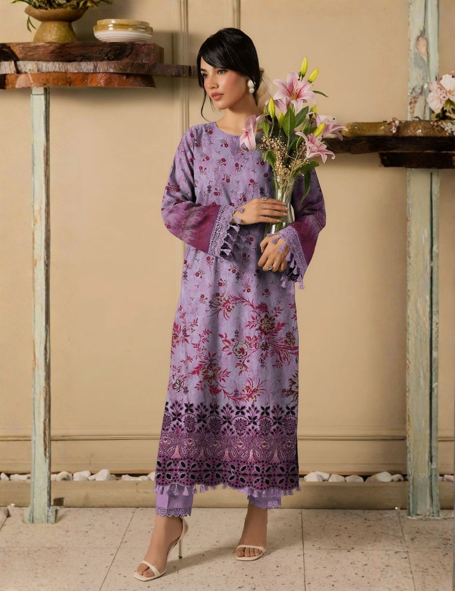 Ripple Collection Printed Emb Lawn 3PC R-502