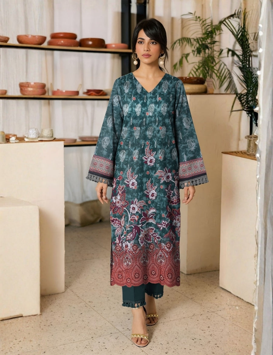 Ripple Collection Printed Emb Lawn 3PC R-508