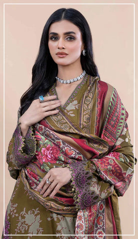 Ripple Collection Printed Fancy Khaddar 3-Pc R-4188
