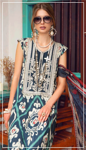 Ripple Collection Printed Fancy Khaddar 3-Pc R-4194