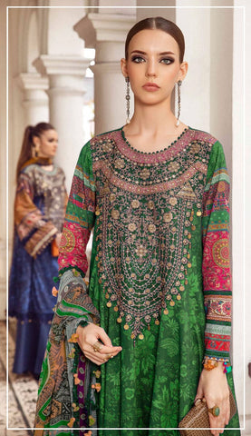 Ripple Collection Printed Fancy Khaddar 3-Pc R-4185