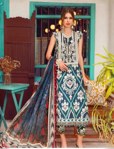 Ripple Collection Printed Fancy Khaddar 3-Pc R-4194