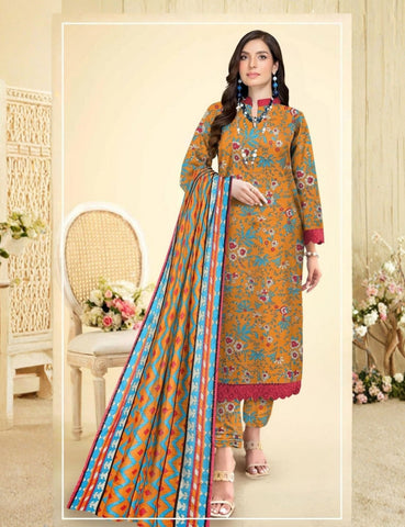 Ripple Collection Printed Fancy Khaddar 3-Pc R-4190