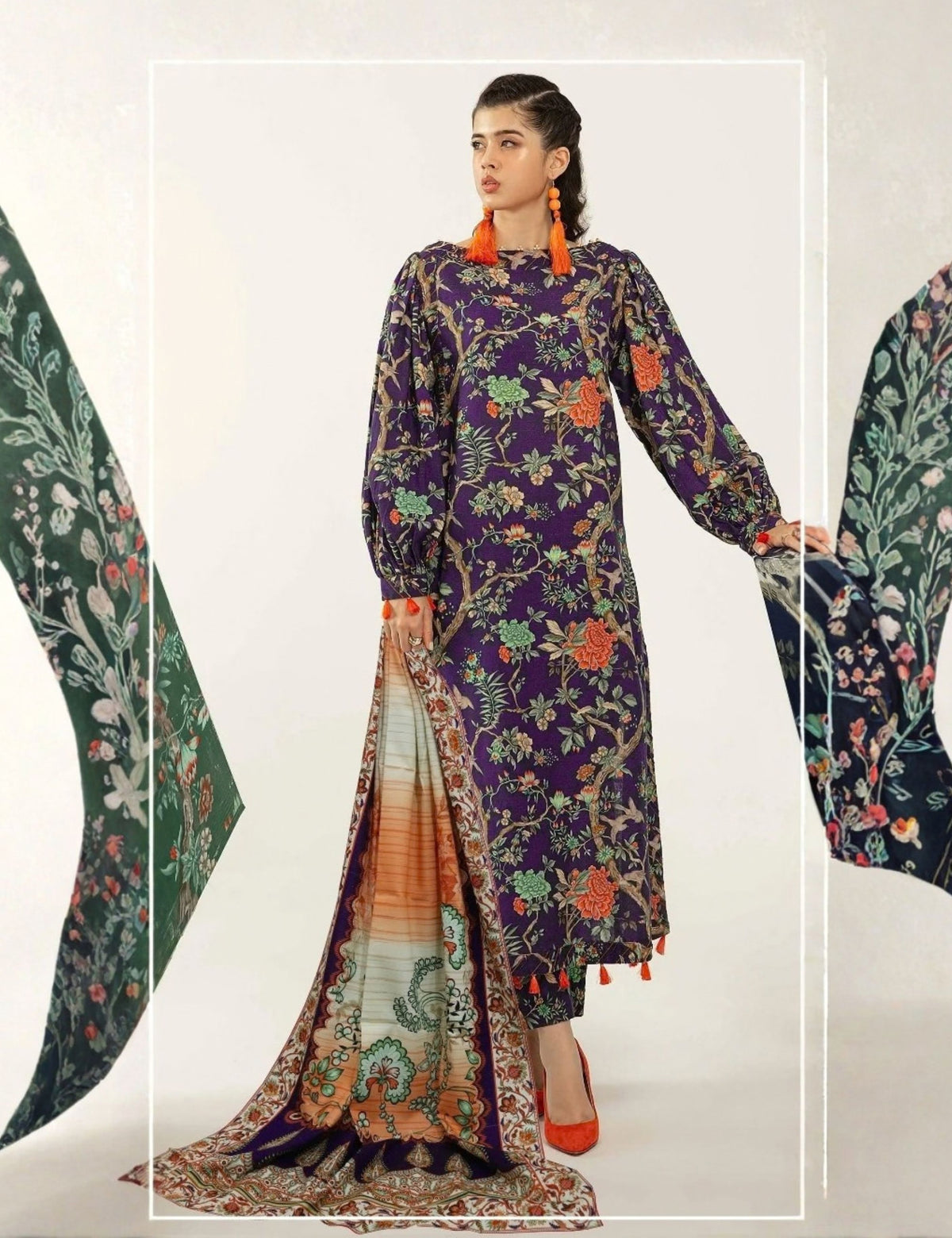 Ripple Collection Printed Khaddar 3-Pc R-4313