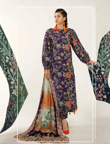 Ripple Collection Printed Khaddar 3-Pc R-4313