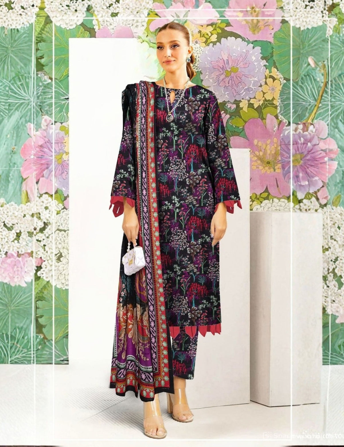 Ripple Collection Printed Khaddar 3-Pc R-4308