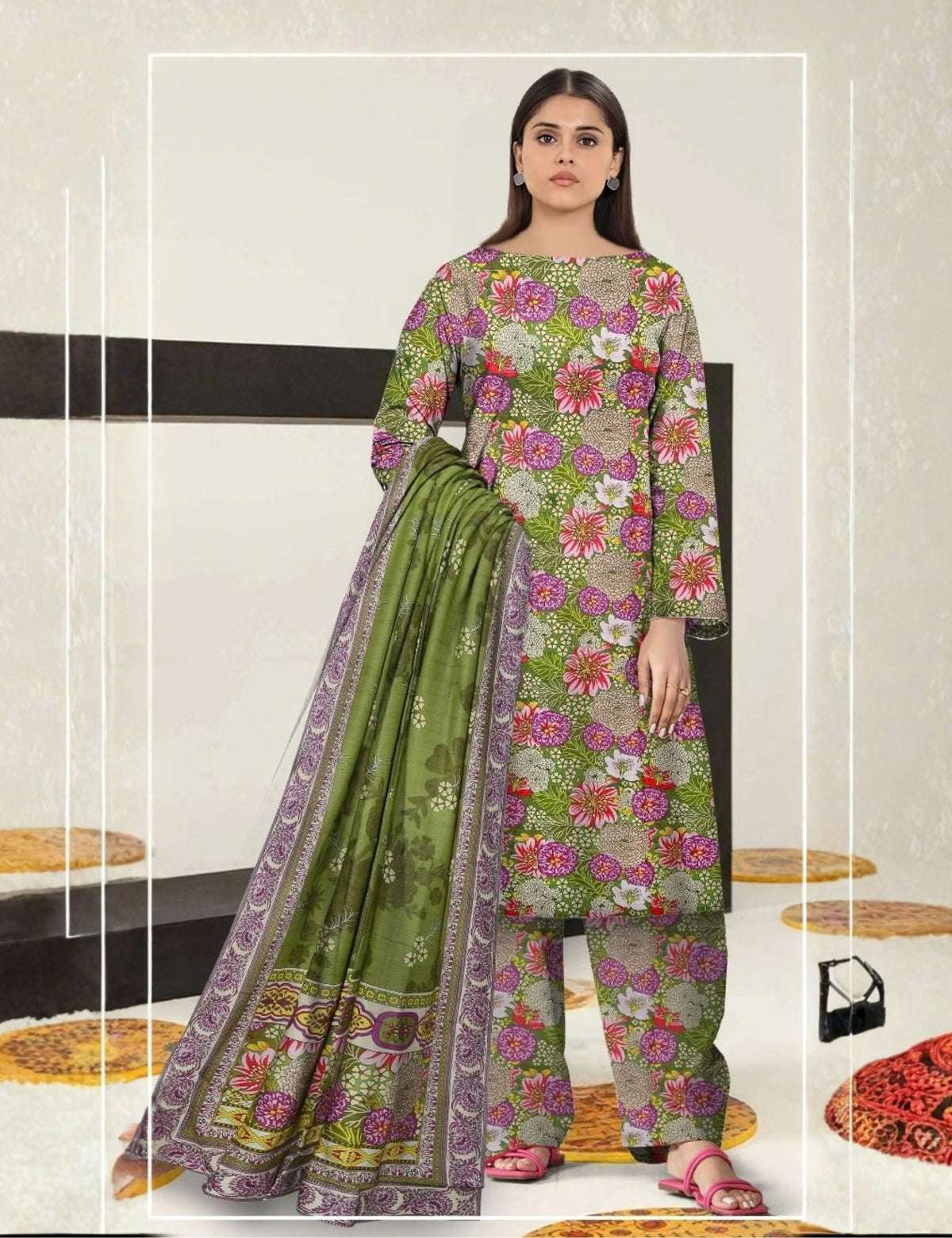 Ripple Collection Printed Khaddar 3-Pc R-4312
