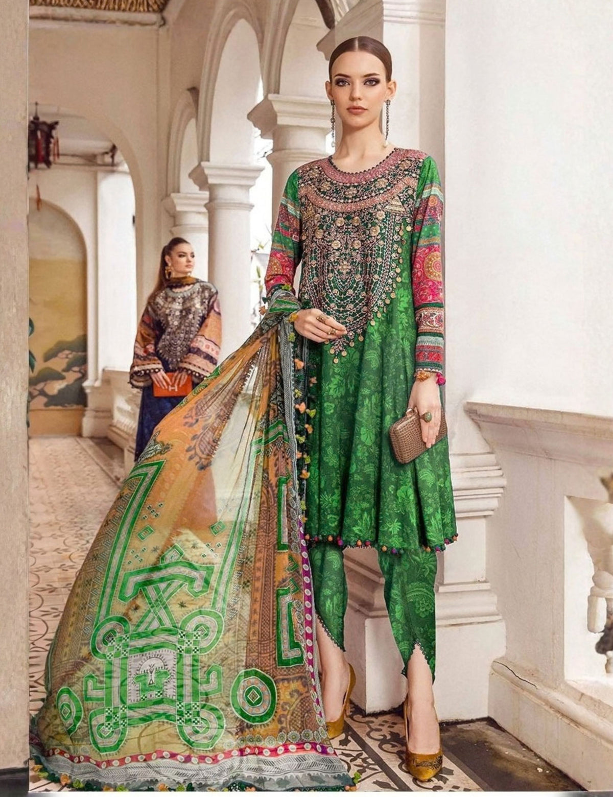 Ripple Collection Printed Fancy Khaddar 3-Pc R-4185