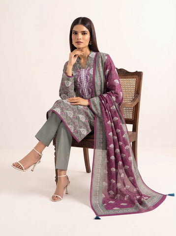 Unstitched Sapphire Printed Khaddar 3-Pc V8123D