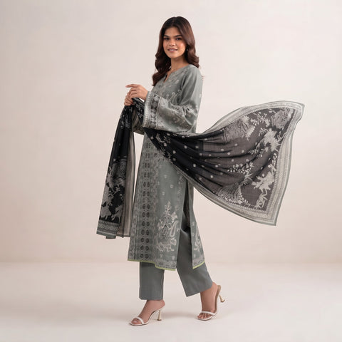 Unstitched Sapphire Printed Khaddar 3-Pc V8120D