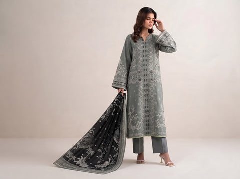 Unstitched Sapphire Printed Khaddar 3-Pc V8120D