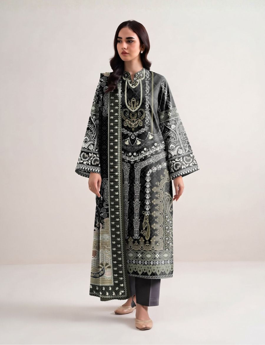 Unstitched Sapphire Printed Khaddar 3-Pc V8123D