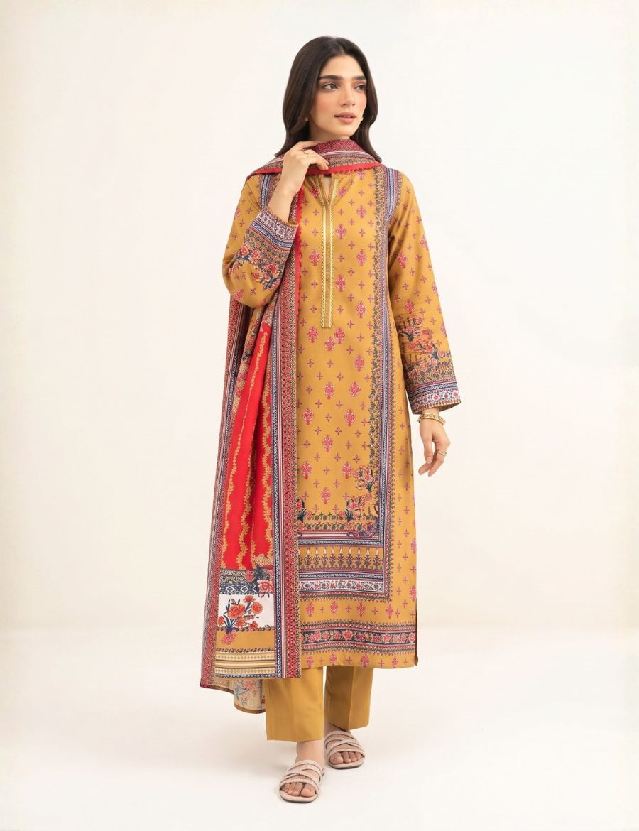 Unstitched Sapphire Printed Khaddar 3-Pc V8122D