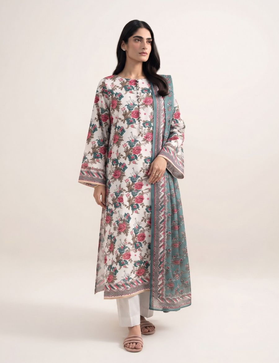 Unstitched Sapphire Printed Khaddar 3-Pc V8121D