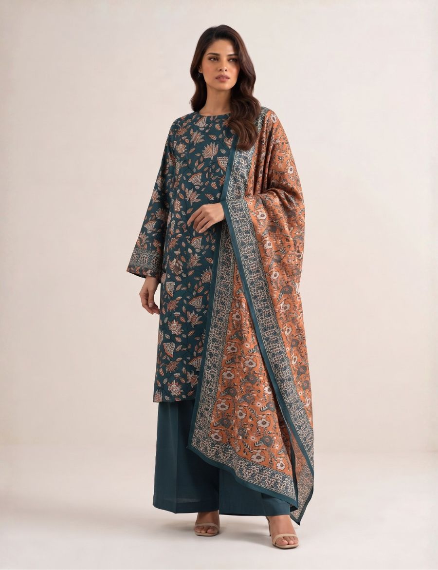 Unstitched Sapphire Printed Khaddar 3-Pc V8126D