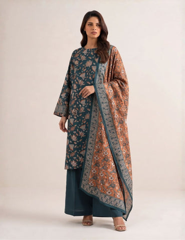 Unstitched Sapphire Printed Khaddar 3-Pc V8126D