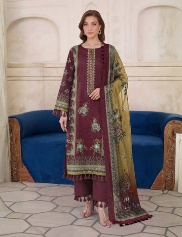 Sapphire Printed Emb Lawn 3PC V7598D