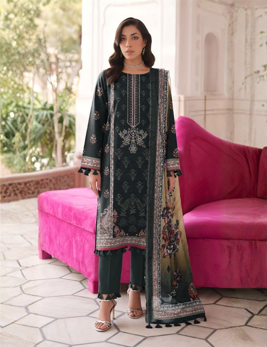 Sapphire Printed Emb Lawn 3PC V7599D