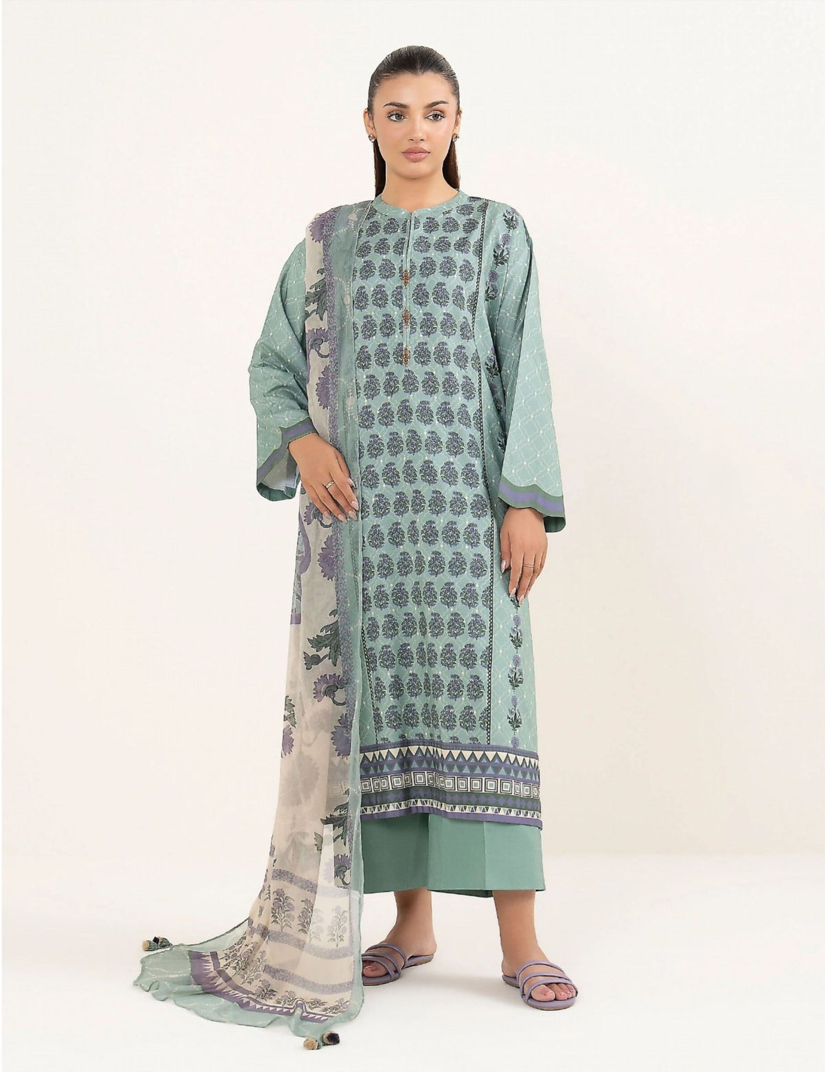 Sapphire Unstitched Printed Linen 3-Pc 