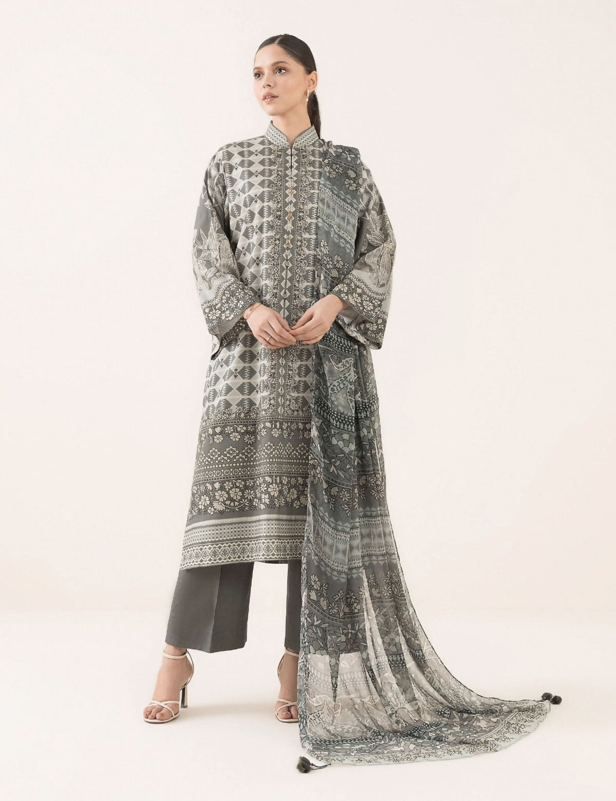 Sapphire Unstitched Printed Linen 3-Pc 
