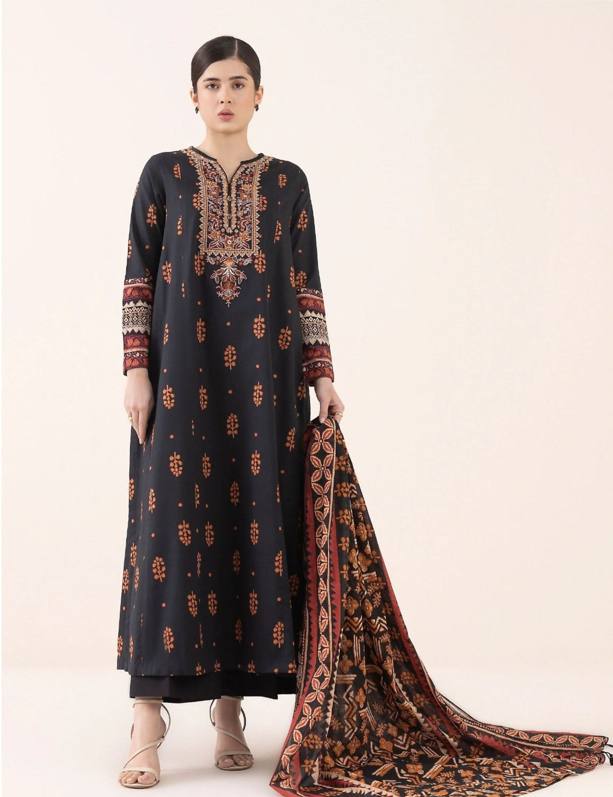 Sapphire Unstitched Printed Linen 3-Pc V625