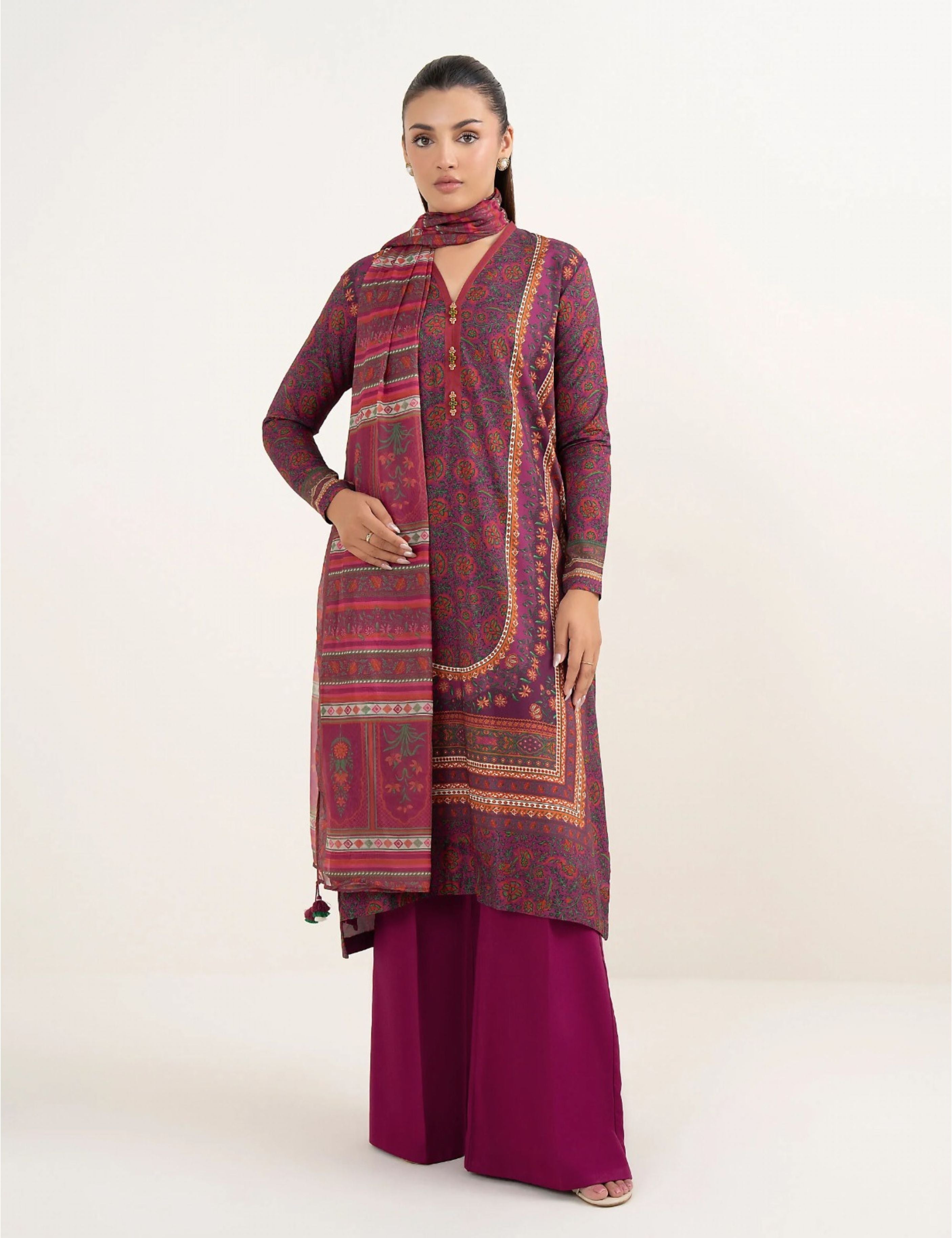 Sapphire Unstitched Printed Linen 3-Pc 
