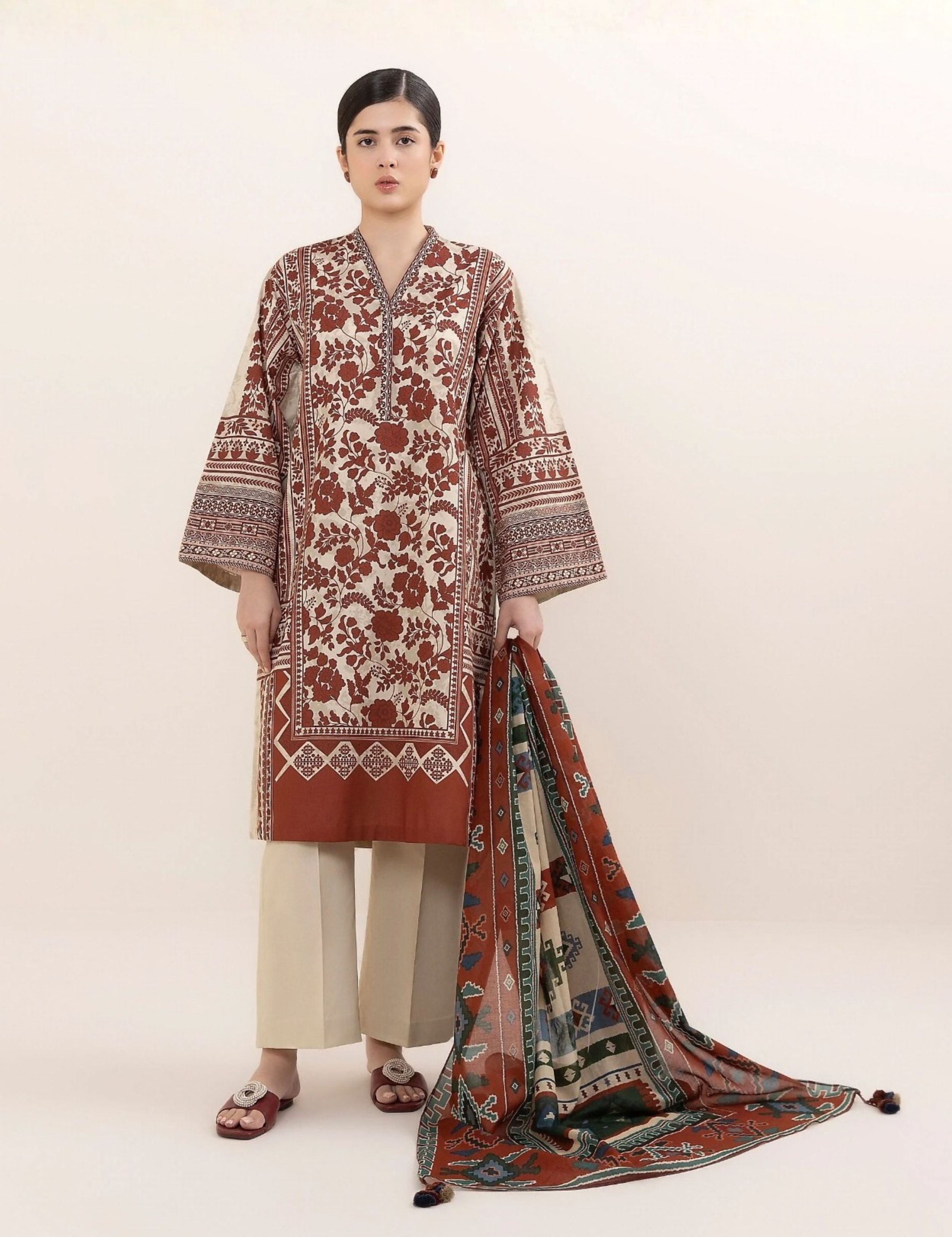 Sapphire Unstitched Printed Linen 3-Pc 