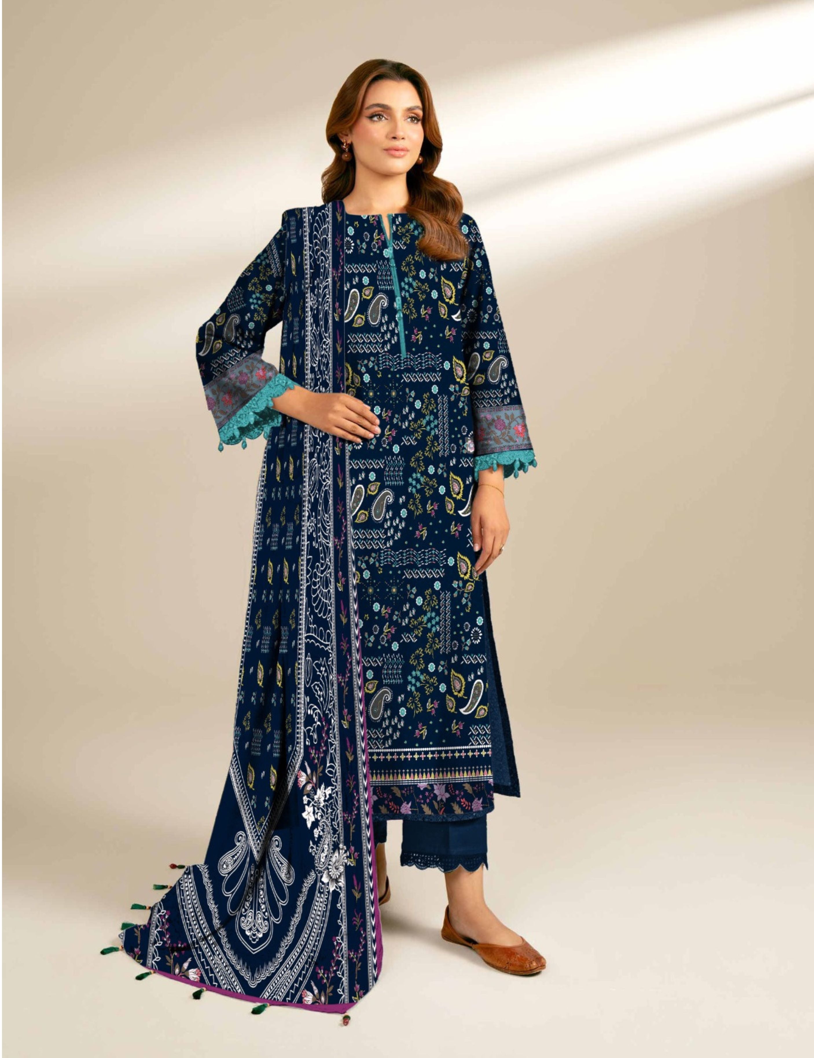 Sapphire Unstitched Printed Linen 3-Pc 