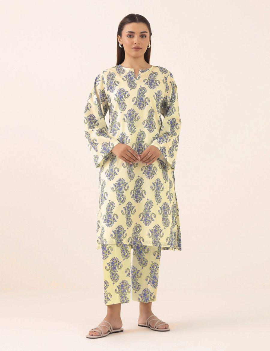 Unstitched Sapphire Printed Linen 2-Pc 02