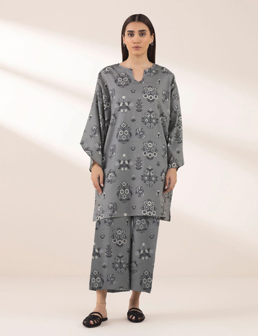 Unstitched Sapphire Printed Linen 2-Pc 01