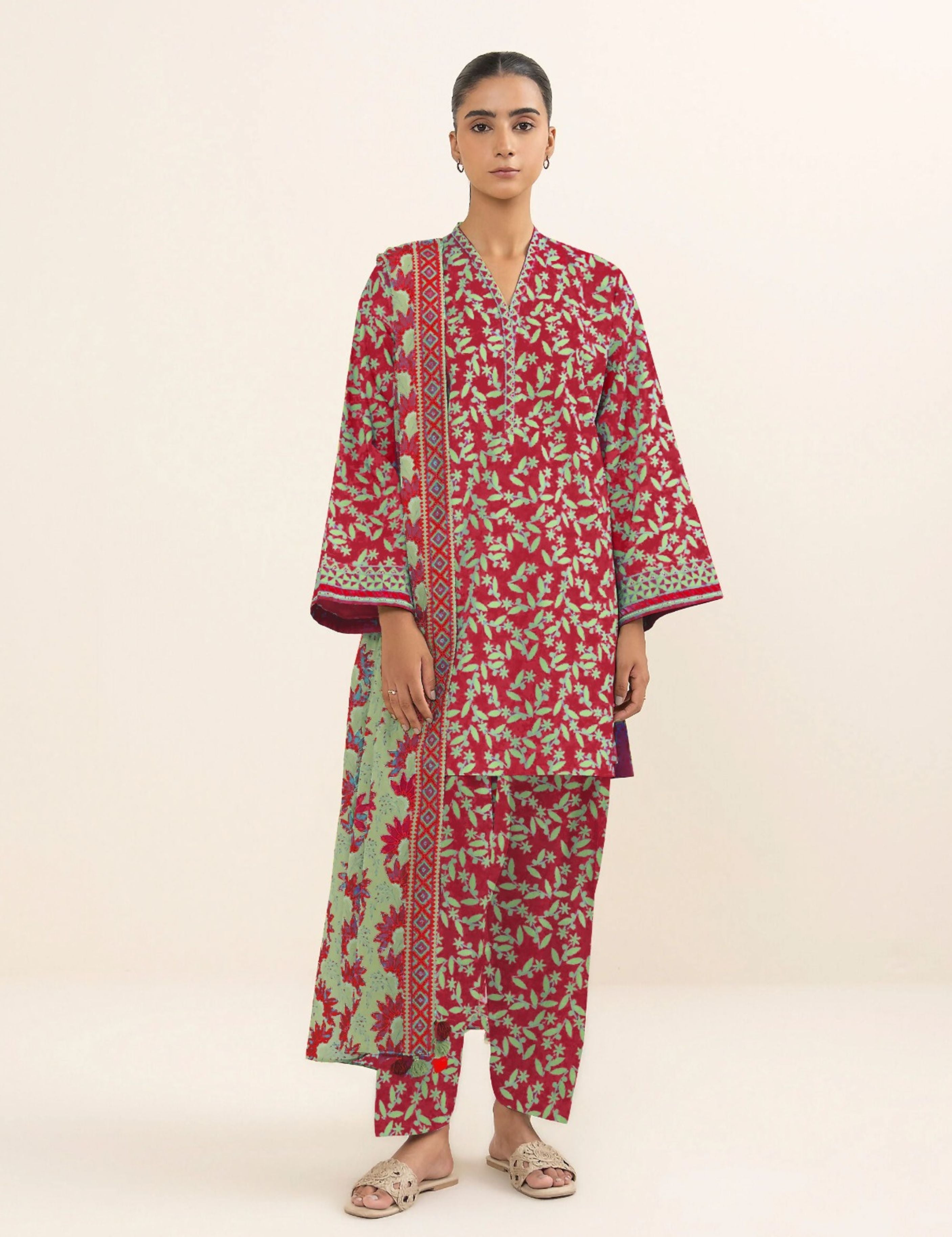 Sapphire Unstitched Printed Linen 3-Pc