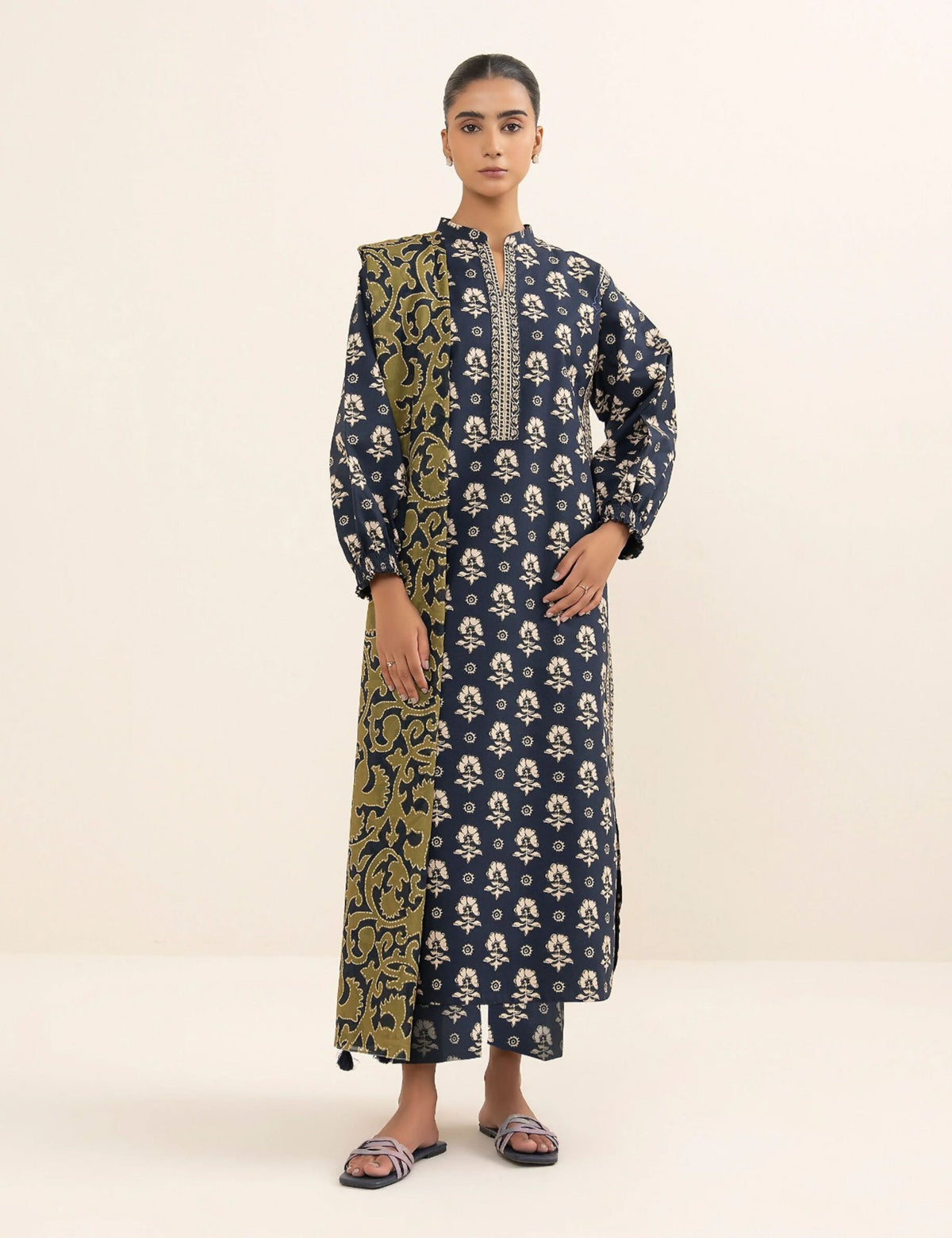 Sapphire Unstitched Printed Linen 3-Pc