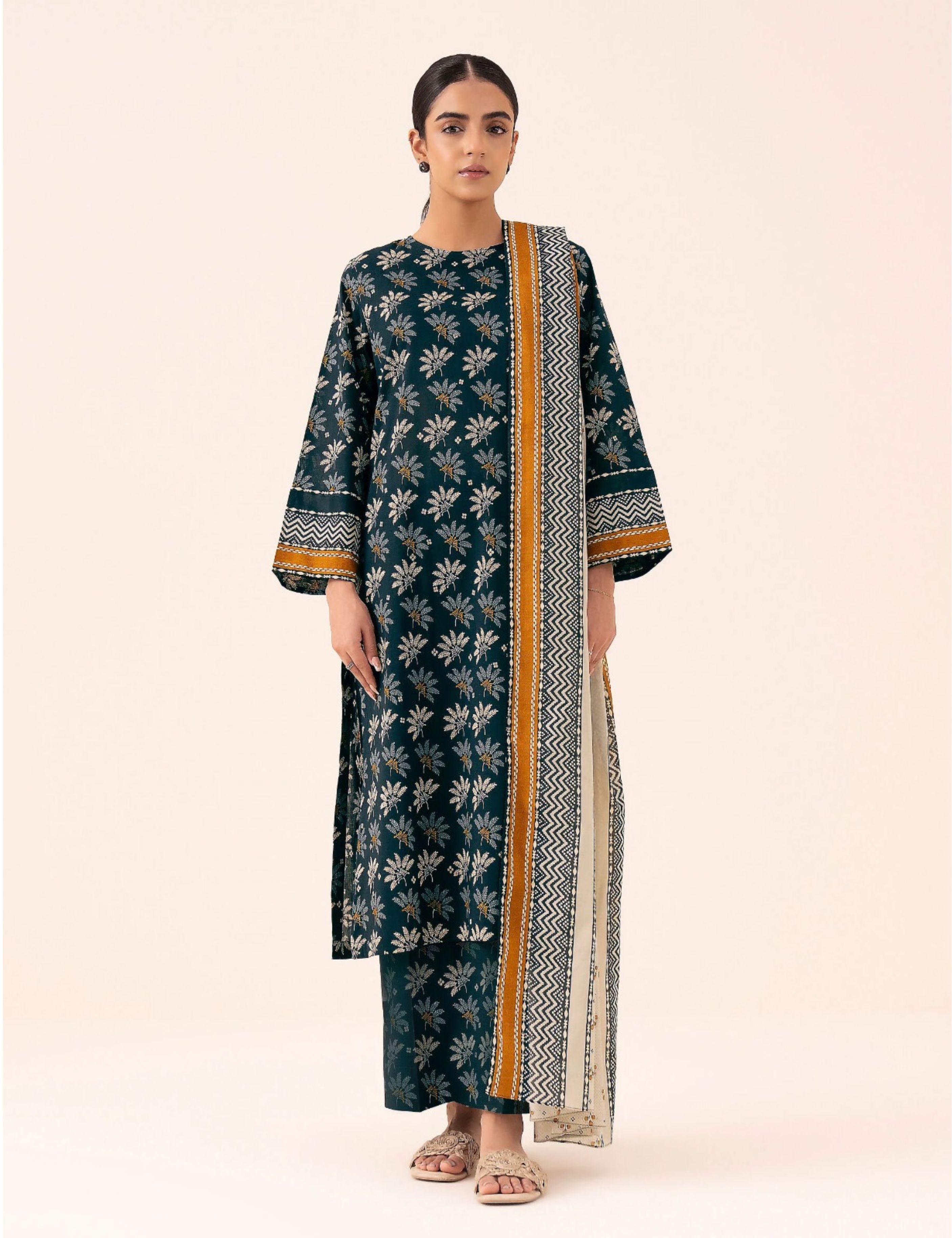 Sapphire Unstitched Printed Linen 3-Pc